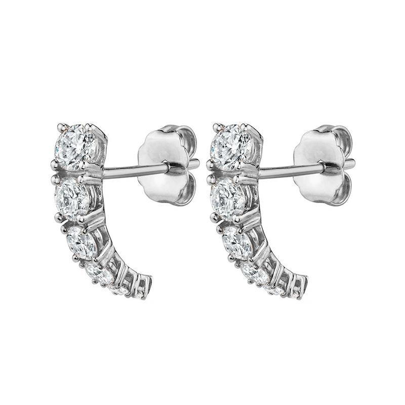 Gold Filled Silver Color Hoop Earrings For Women Stud Earring Zircon Piercing Drop Earings Personalized Jewelry Wholesale