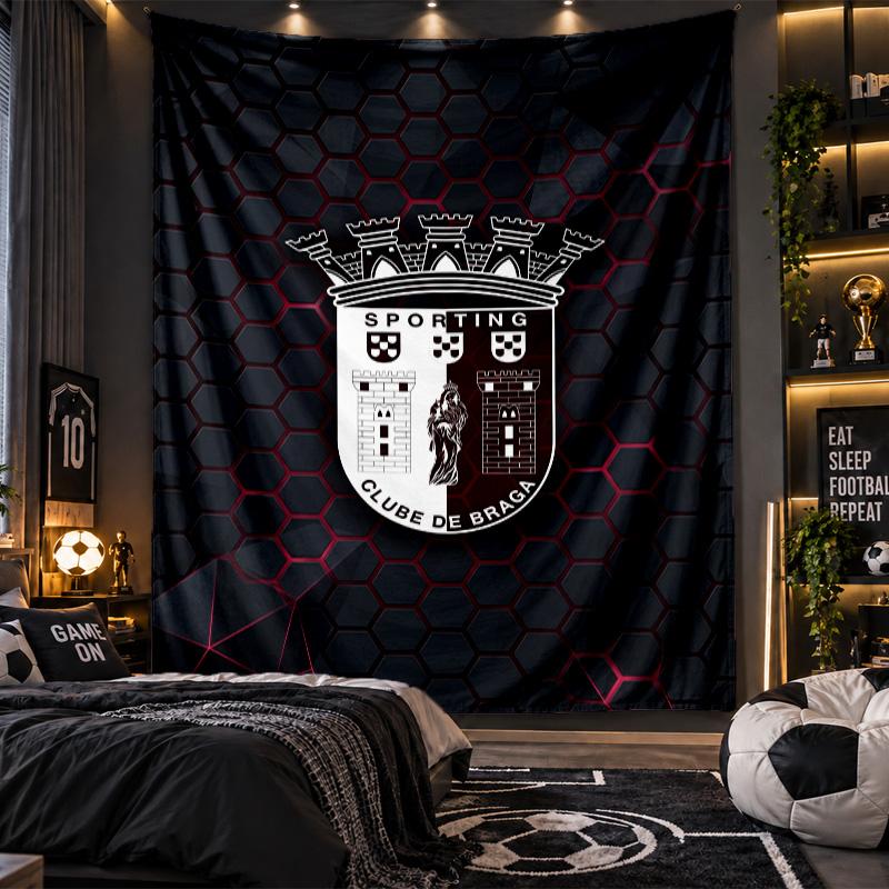 Wall Hanging Tapestry Braga FC Print Cloth for Living Room Bedroom Home Decor