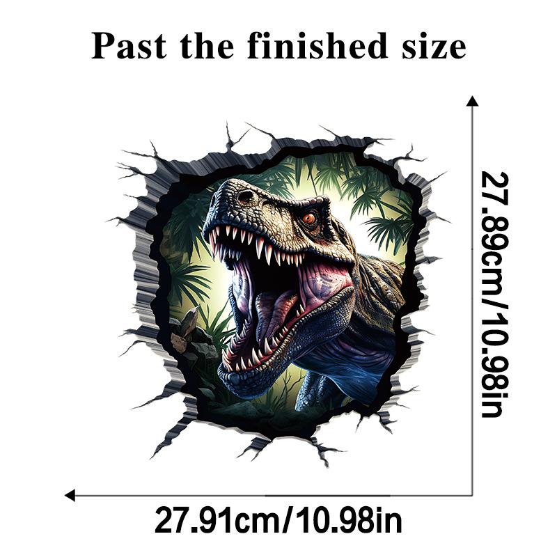 3D Dinosaurier Wandsticker für Kinderzimmer Kindergarten Schlafzimmer Wanddeko Wasserdichte Vinyl Toilettenaufkleber für Mülleimer Kreative Abziehbilder