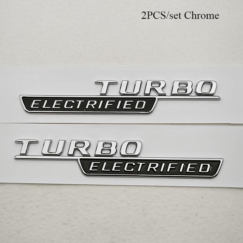

3D ABS Turbo Electrified Badge Car Side Fender Emblem Decals For A-M+G C Class C43 C63 Etc Accessories срібний