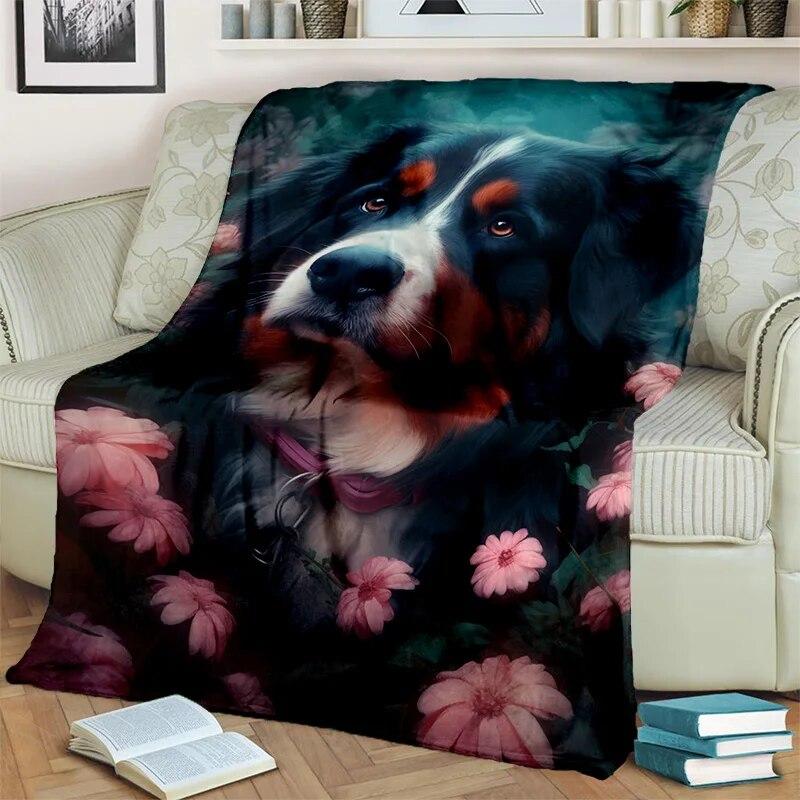 Cute Dog Husky, Samoye, Chihuahua, Koki Pomeranian Cartoon Blanket,Soft Throw Blanket for Home Bedroom Sofa Cover Blanket Kids