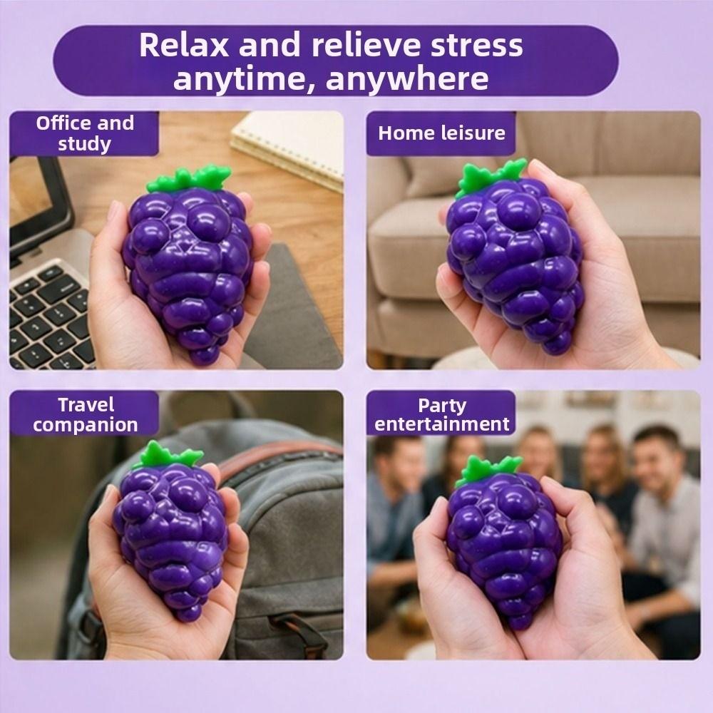 Sound Effects Crackling Grape Squishy Toy Crunchy TPR Fidget Toy Home Decoration
