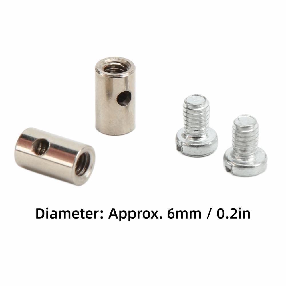 Solderless Design Solderless Cable Nipple 6mm/0.2in Diameter Metal Cable Stop  For Bicycle