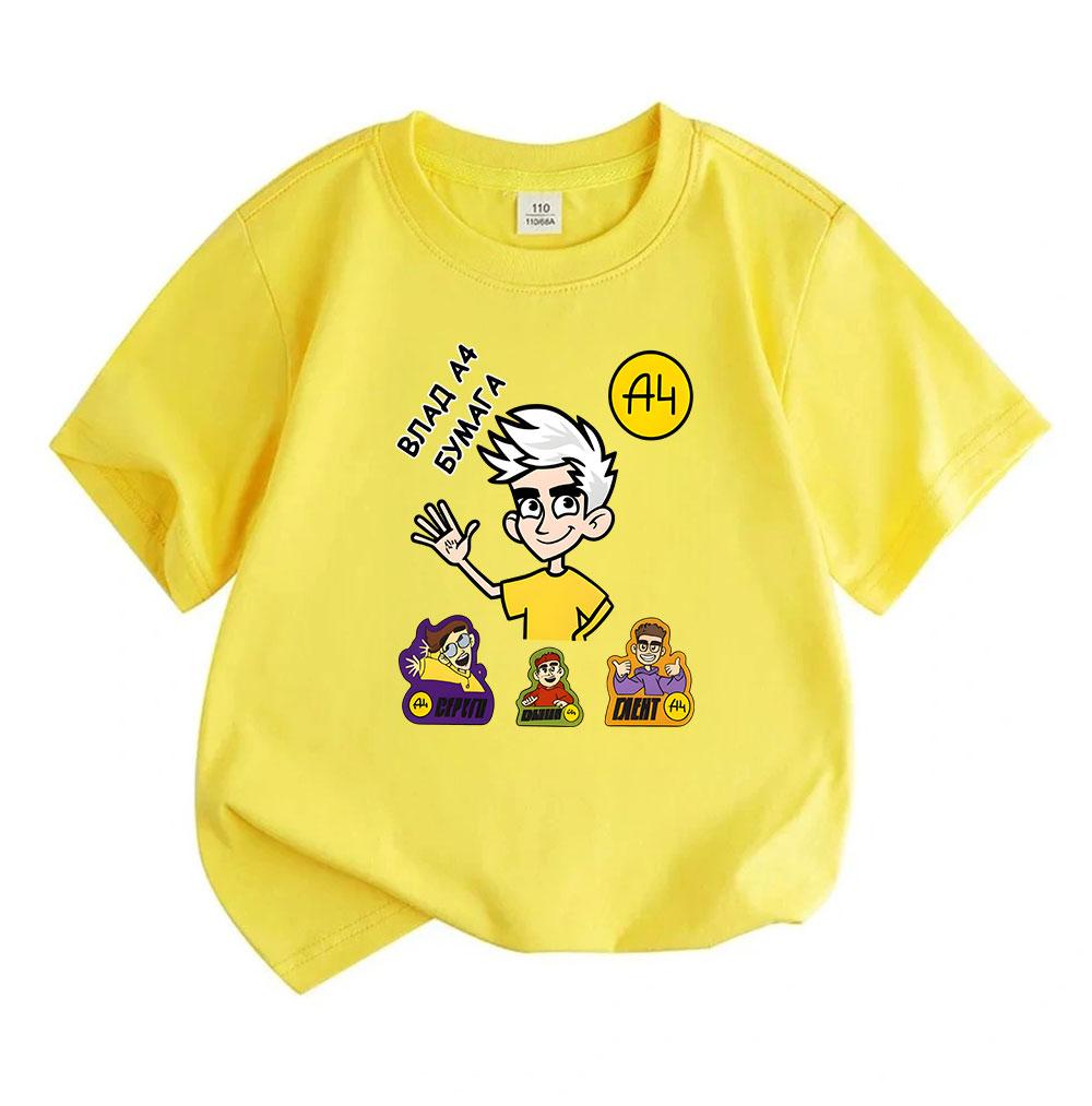 Kids Boys Girls 100% Cotton O-neck Short Sleeve T-Shirt, Cute Cartoon Character Printed Casual Soft Breathable Tee for Daily Wear School Summer Tops f