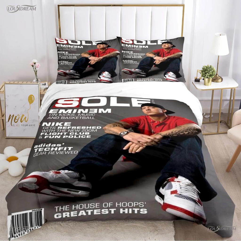 Eminem hip-hop singer All Season Duvet Cover Comforter Bedding sets Soft Quilt Cover and Pillowcases SingleDoubleQueenKing