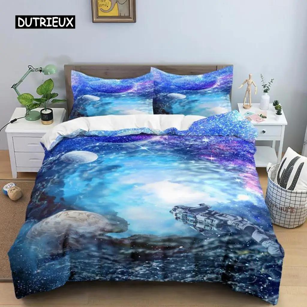 Colorful Cloud Soft Duvet Cover Polyester Orange Yelow Purple Cloud Sky Comfortable Quilt Cover for Tens Young Girls Abstract Theme Soft Beding Set