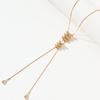 Women's Long Tassel Pendant Choker Retro Fishbone Adjustable Thin Link Necklace for Cocktail Party Jewelry