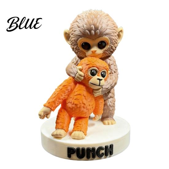 Office Desk Monkey Ornament Figurine 3D Printed Cute Holding Plush Toy PLA Material Desktop for Living Room Bedroom Tabletop Decoration Small