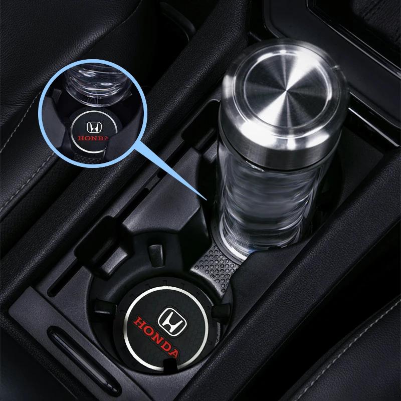 1/2Pcs Car Coasters Water Cup Slots Non-Slip Mat For Honda CITY CIVIC Mugen MB4 Pilot Type R Type S Si Insight Auto Accessories