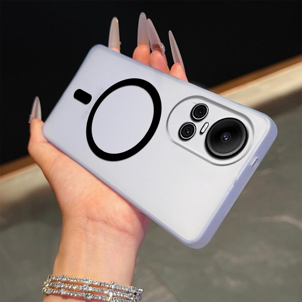 Frosted Semi Clear Magnetic Phone Case for OPPO Reno10pro 5G,Reno10 5G Soft TPU Shockproof Cover