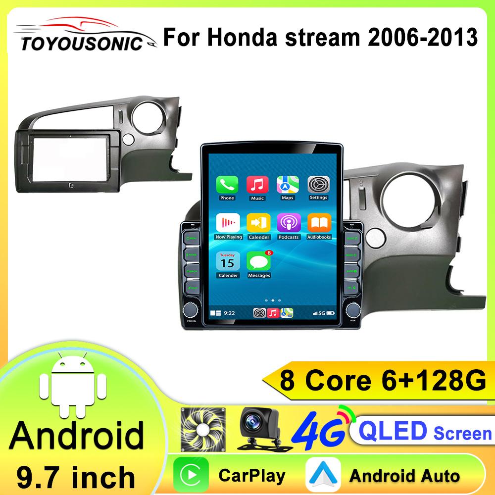 Android 13 Car Radio For Honda Stream 2 2006 - 2013 Multimedia Video Player 4G GPS Carplay Autoradio Stereo 9.7 INCH 2Din No DVD