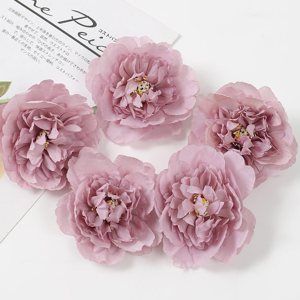 2/5 Stück 11CM Pfingstrosen Kunstblumen Kopf Seidenrosenblüten Für Hochzeit Zuhause Zimmer Dekoration Künstliche Blume DIY Kranz Zubehör