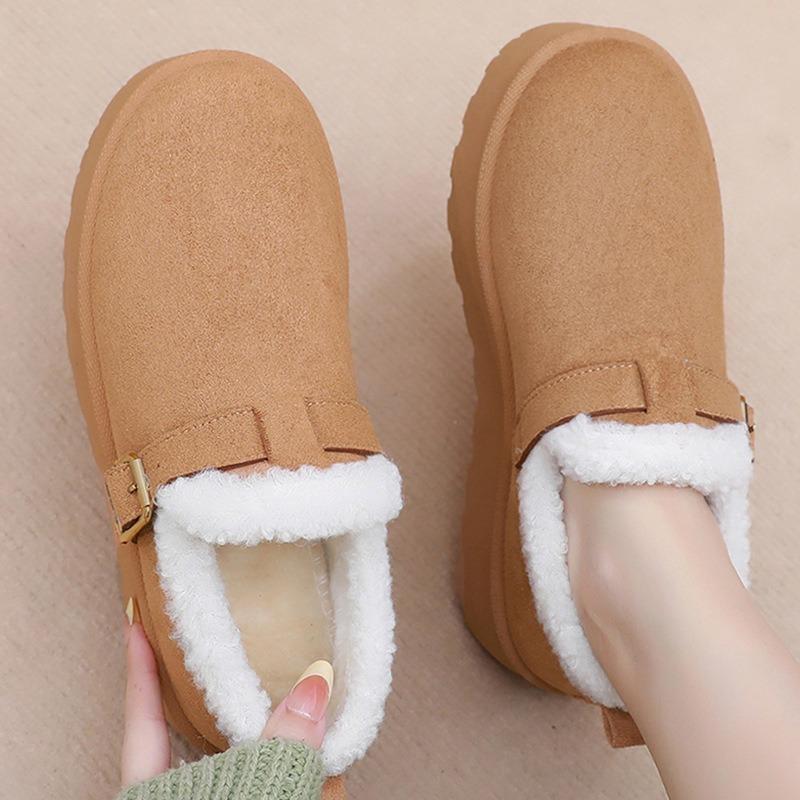 Fashion 2025 New Fur Platform Women Ankle Boots Flats Suede Warm Shoes Woman Trend Designer Brand Short Plush Cozy Femme Snow Botas