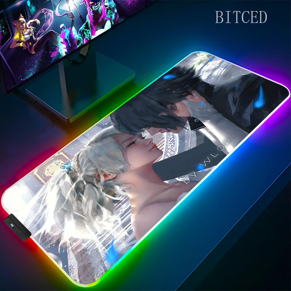 Rgb Final Fantasy Mouse Pad Laptop Mousepad Gaming Cool Mouse Mat Large Gamer Mousepads Speed Cool LED Desk Mat with Backlight
