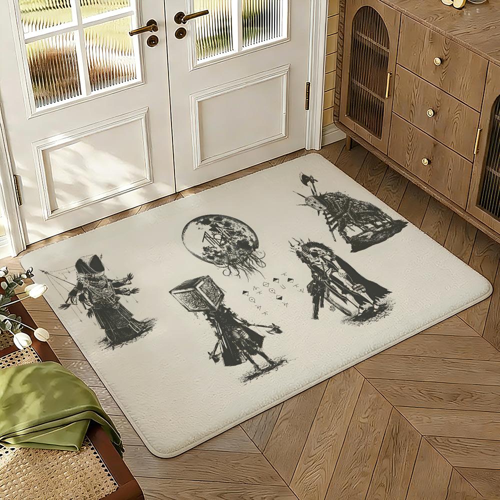 Rock Music Floor Mat Soft Thickened Absorbent Non-Slip Bedroom Living Room Door Mat Home Decor Flannel Rugs