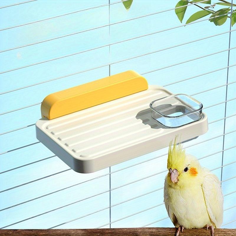 1pc Parrot Stand Food Box Multifunctional Feeding Rest Play Bird Stand Dry Stand Supplies Suitable for Gifts To Friends and Family