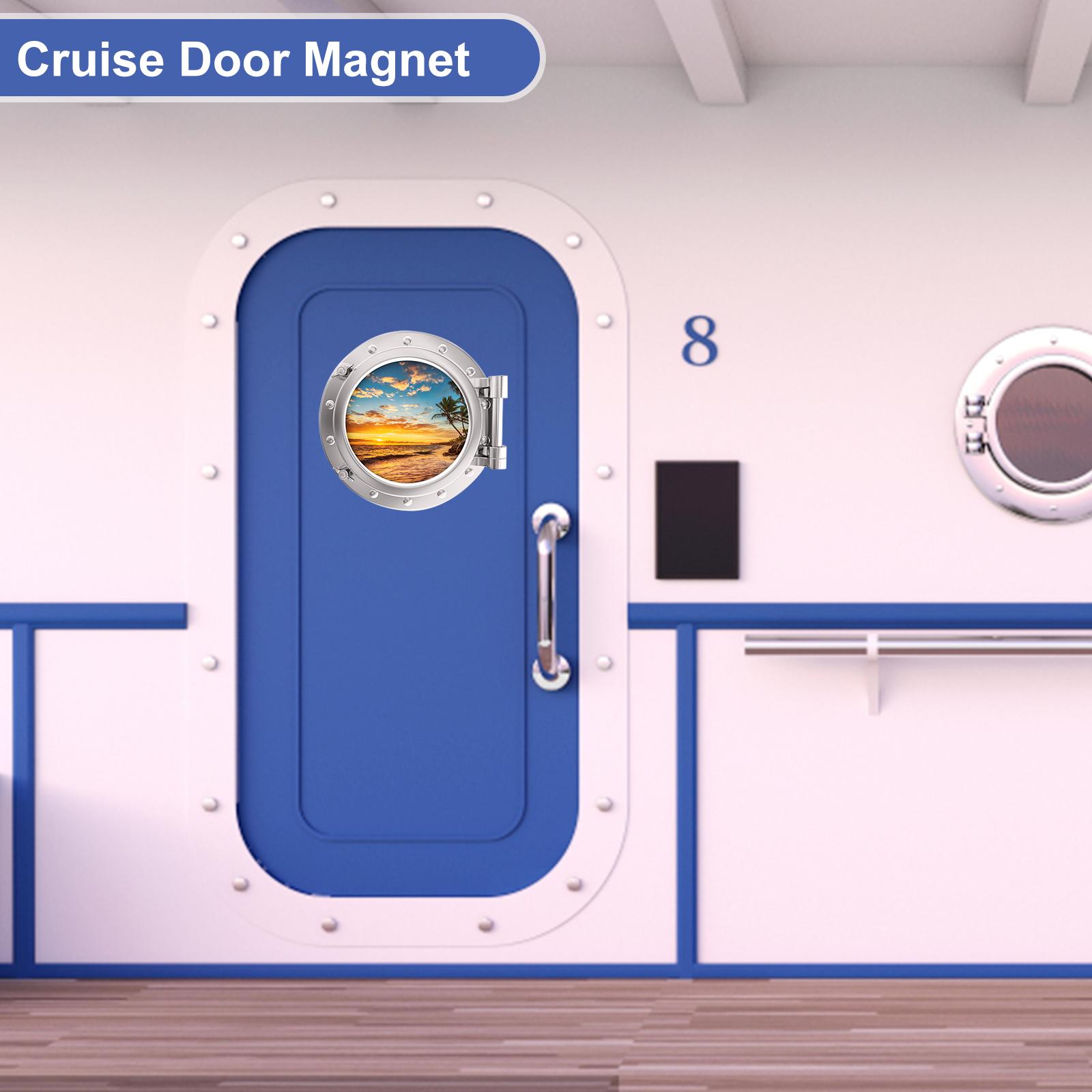 

4 шт. магниты на круизную дверь, пляжная круизная дверь, магнитные украшения, морской пейзаж, декор для карнавала, холодильник, дверь автомобиля синий