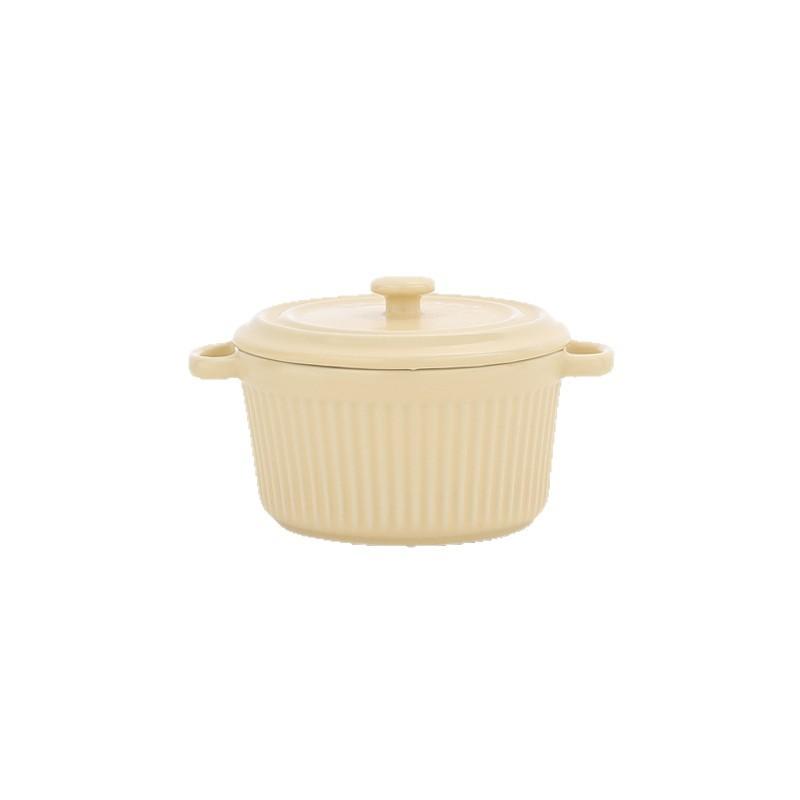 Ceramic Soothie Cover Frey Baking Bowl Water Steamed Egg Bowl Air Fryer Baking Bowl Stewed Egg Binaural Cup Baking Bowl Sweet Bowl