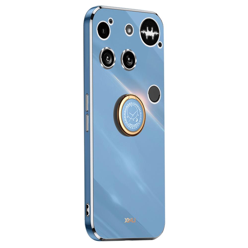 XINLI For Nothing Phone (3) 5G Case Ring Kickstand Electroplating TPU Phone Cover