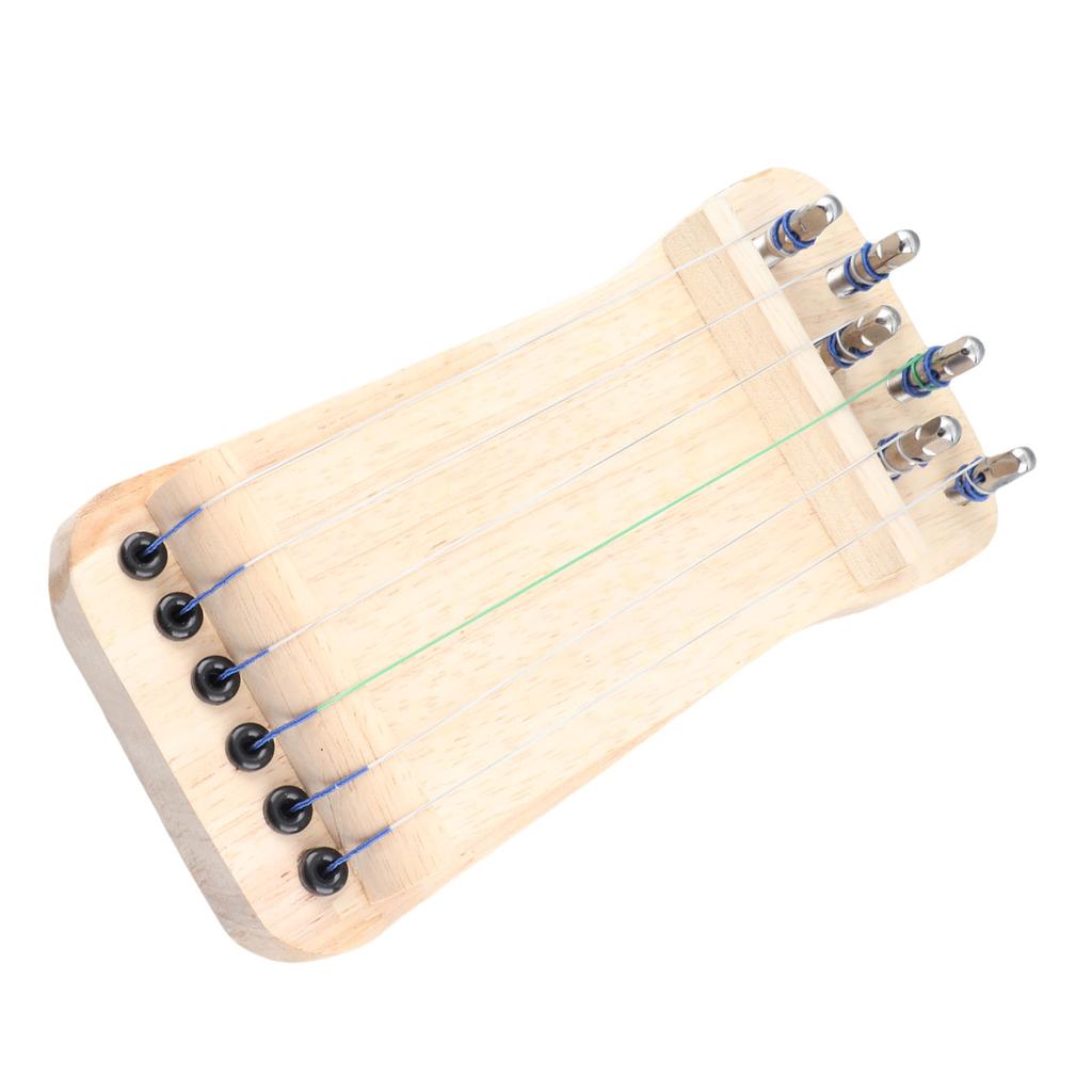 Chinese Zither Finger Trainer Wooden 6 String Mini Musical Instrument Fingering Practice Tool
