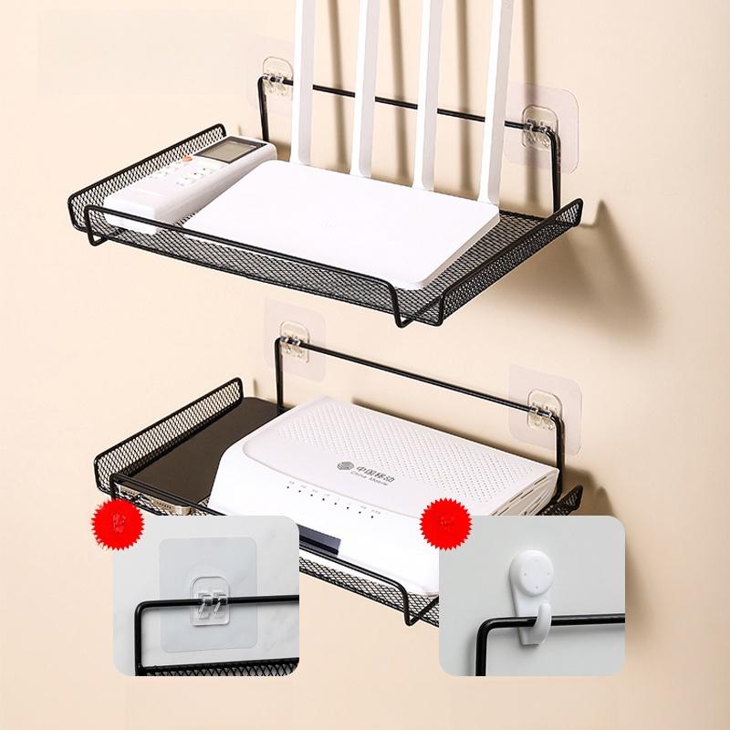 Wireless Router Storage Box TV Box Organizer Cable Management PVC Holder Living Room Solution TV Wall Mount Shelf