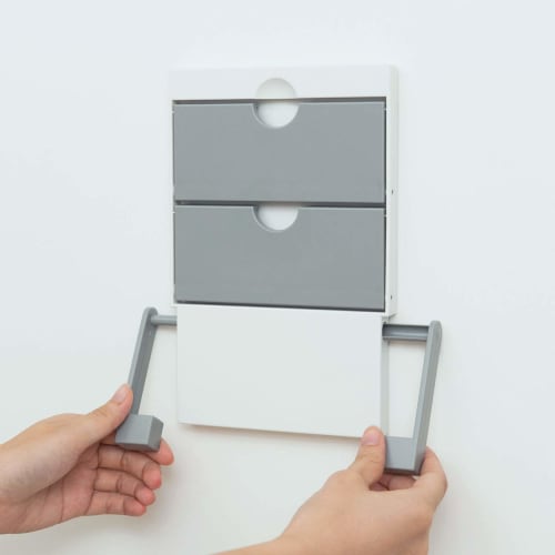 Belca Kitchen Storage Magnetic Wrap & Paper Holder, FLAT in, Width 15.1-27.5 x Depth 1.75 x Height 25cm, White, Flat in Wall Storage, FK-WPW