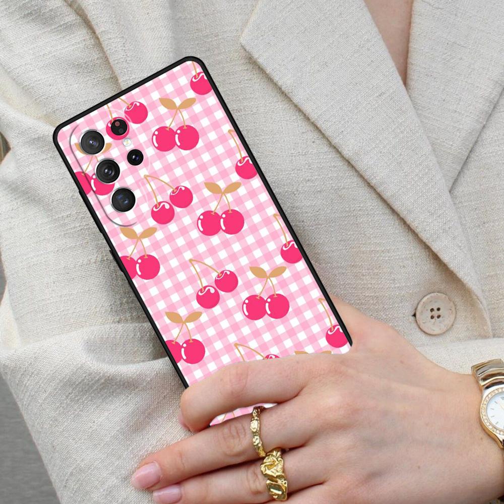 Red Cherry Summer Fruit Cell Phone Case for Samsung Galaxy S26 Ultra S25 S24 S23 S22 S21 S20 Note10 Cover