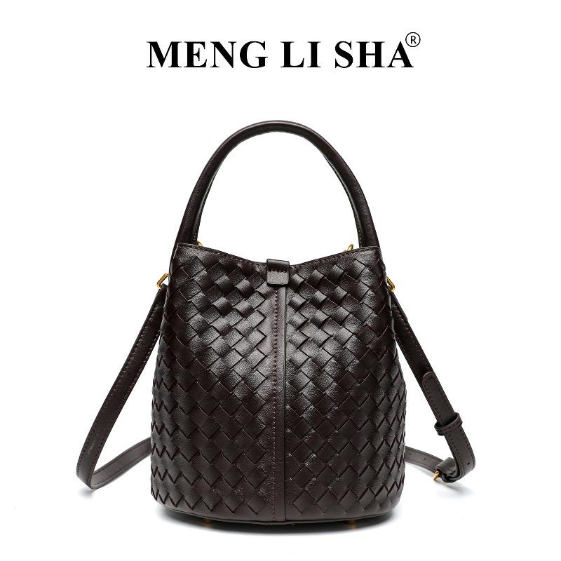 New simple and versatile hand-woven women's bags, fashionable one-shoulder crossbody bucket bags, portable child and mother bags