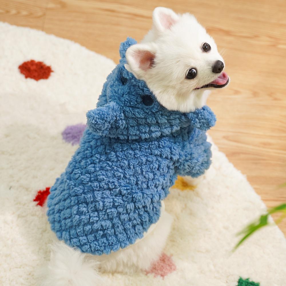 Warm Shark Dog Clothes Plush Dogs Coat Clothing Sweater Pet Cosplay Hoodie  for Autumn and Winter