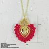 Europäische und amerikanische beliebte handgefertigte Kristallkrone Kupfer Liebe Jungfrau Halskette Anhänger Damenschmuck Geschenk