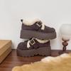 Women's Large Size Soft Sole Autumn and Winter Warm Fur One Snow Boots Fluffy Lined Non-slip Hiking Casual Sports Cotton Shoes Fur Shoes