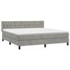 3131153 vidaXL Lit à sommier tapissier et matelas Gris clair 180x200cm Velours
