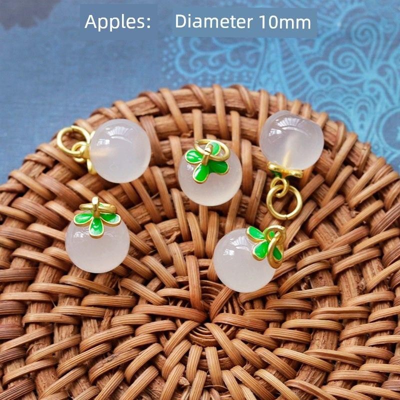 

Мир Пряжка Бамбуковый Сустав Белый Ледяная Роза Маленький Слип Халцедон Apple 10mm