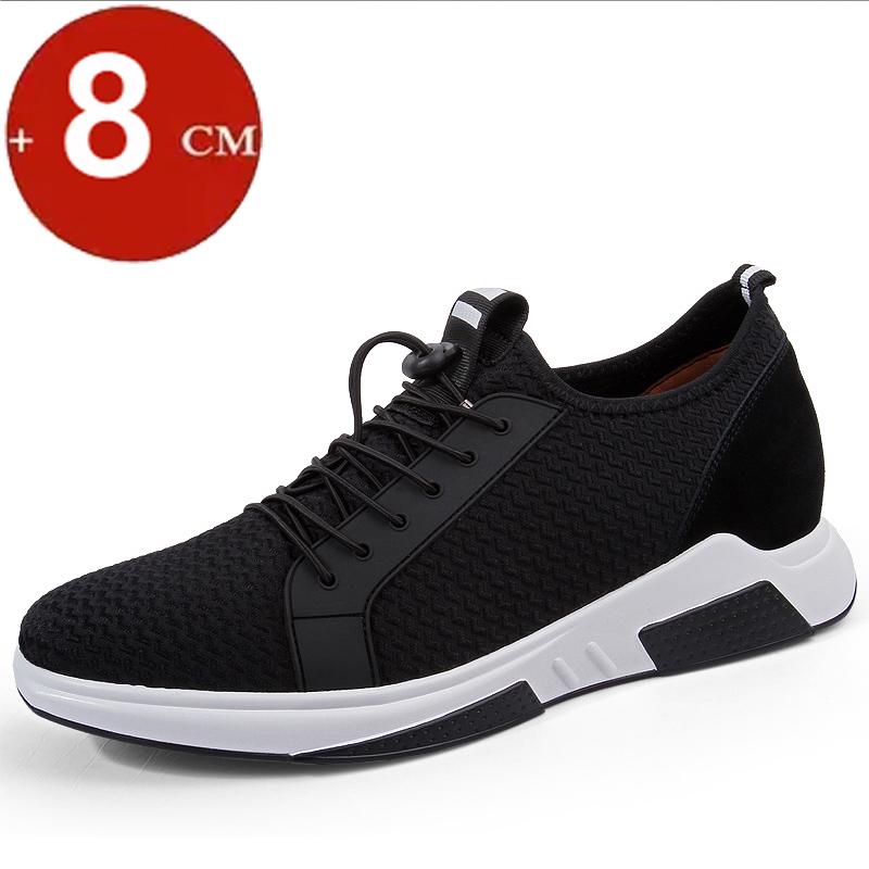 Hidden 8cm Mesh Man Elevator Shoes Men Sneakers 2025 Summer Breathable Height Increasing Sports Casual Shoes Male Taller Lifting