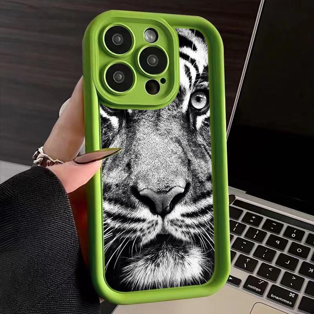 LZ30 Tiger Lion Cat Silicone Phone Case for iPhone 11 13 14 15 16 Pro Max 7 8 16 Plus 12 mini XS Max XR Shockproof Back Cover