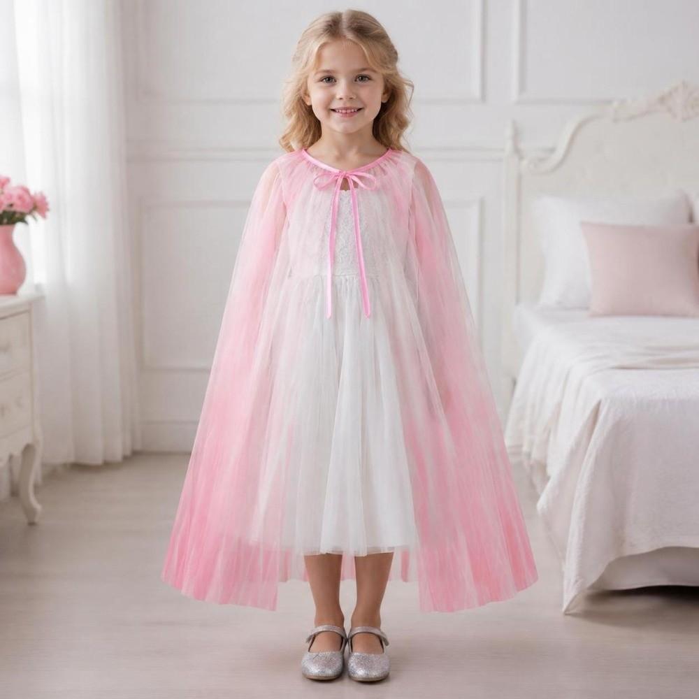 Multi Color Cloak Capes Role Playing Princess Mesh Cape Sweet Stage Performance Shawl Children
