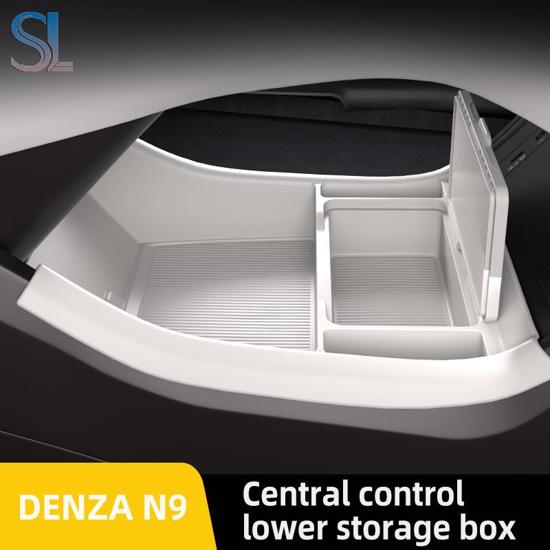 For Denza N8L N9 2024 2025 Storage Box Center Armrest Hidden Box Cup Holder Organizer Interior Accessories