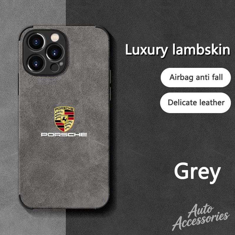 For Porsche Logo Suede All Inclusive Phone Case For iPhone 16 15 13 14 12 Pro Max 8 XR XS 16 Plus 15Pro MAX Cover Shell Stickers