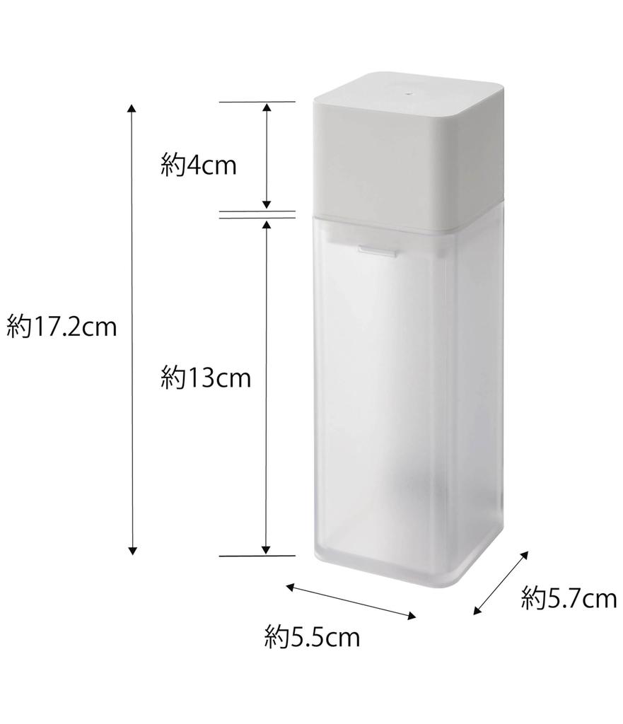 Yamazaki Jitsugyo 5718 Magnetisk kryddflaska, Vit, Ca. B5.5XD5.7XH17.2cm, Tower Refill, Förseglad, Lätt att ÖppnaStänga, Kan Demonteras och