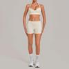 Women's Halter Backless Pleated Yoga Set - Tight Fit, Hip-Revealing Sportswear 