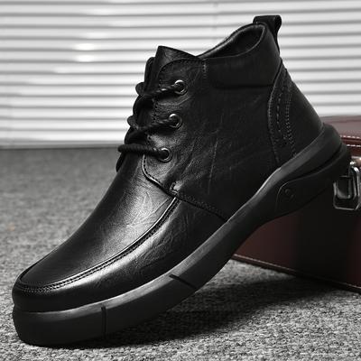 High Quality Men Motorcycle Boots Warm Winter Casual Shoes Fashion Genuine Leather Business Boots Lace-Up Rubber Man Ankle Boots