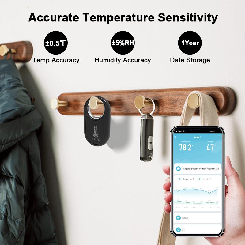 Tuya Thermometer Hygrometer Smart Humidity Temperature Sensor App Alert Remote Monitor for Room Greenhouse Incubator Wine Cellar