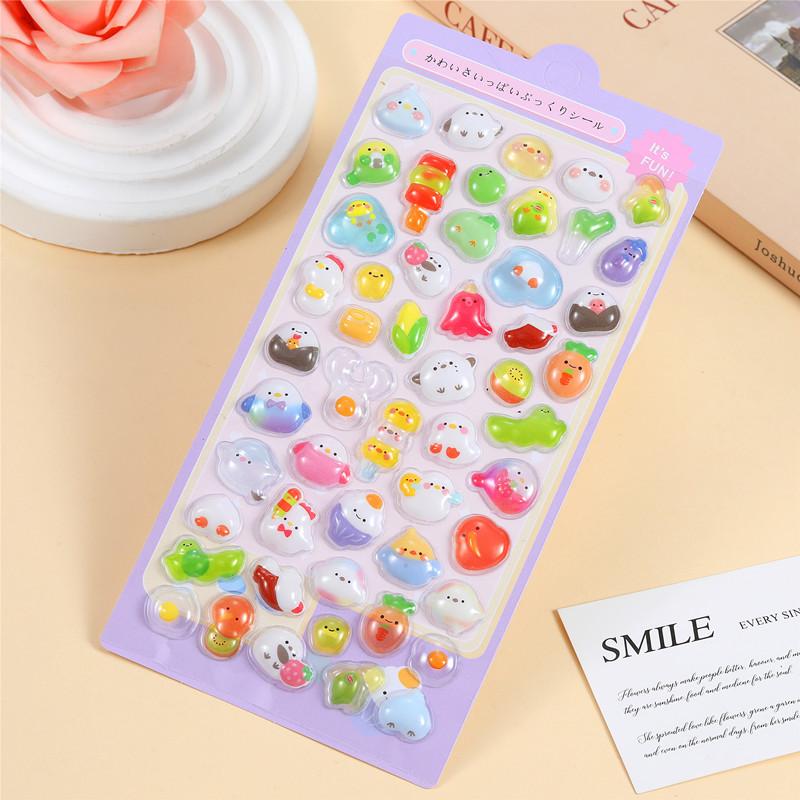 3D Cute Japanese Anime Floating Stickers, Fun & Hollow Embossed Decals for Kids