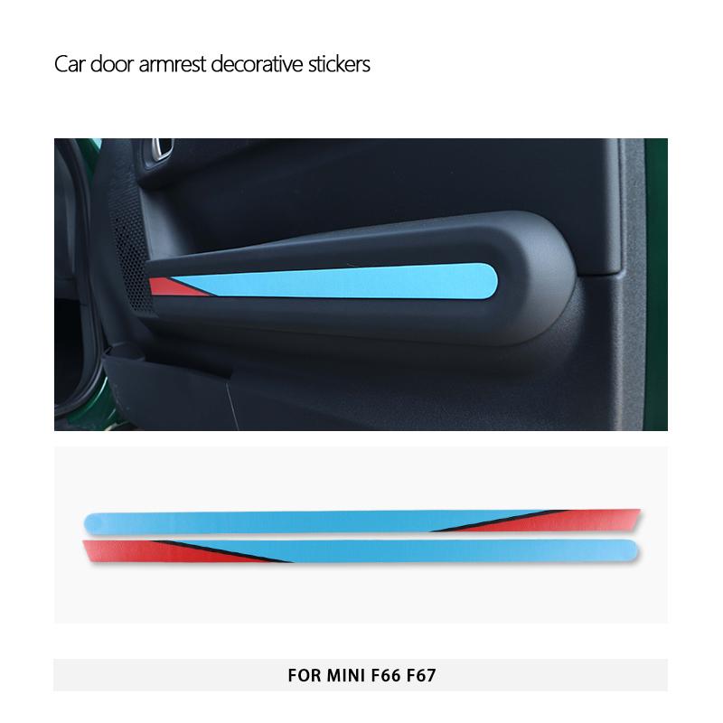 For Mini Cooper F66 F67 2024 2025 Car Door Armrest Decorative Leather Stickers Interior Protection Sticker Car Accessories