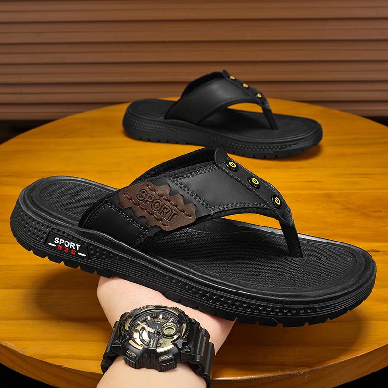 Fashion CYYTL Summer Flip Flops Mens Slippers Casual Shoes Beach Sandals Outdoor Slides Walking Comfort Leather Designer Fashion Luxury