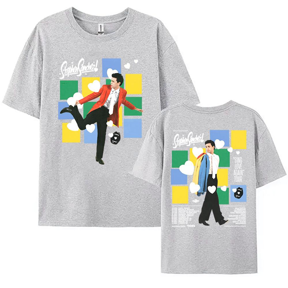 Stephen Sanchez Sing Love Again Tour 2026 T-shirt Col Rond Manches Courtes Été Femmes/Hommes T-shirts Coupe Ample Design Décontracté Merch Graphique