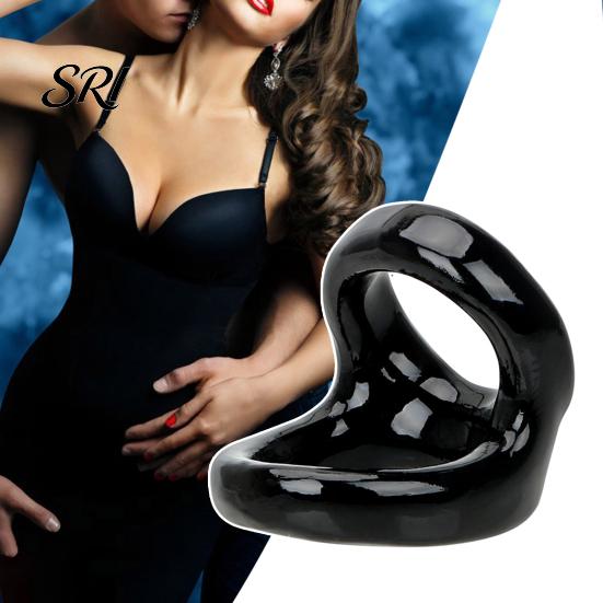TPE Cock Ring Sperm Lock Ring, Adjustable Tightness Delay Double-Ring Couples Sex Waterproof Skin-Friendly Hypoallergenic Adult Toy for Vibrating