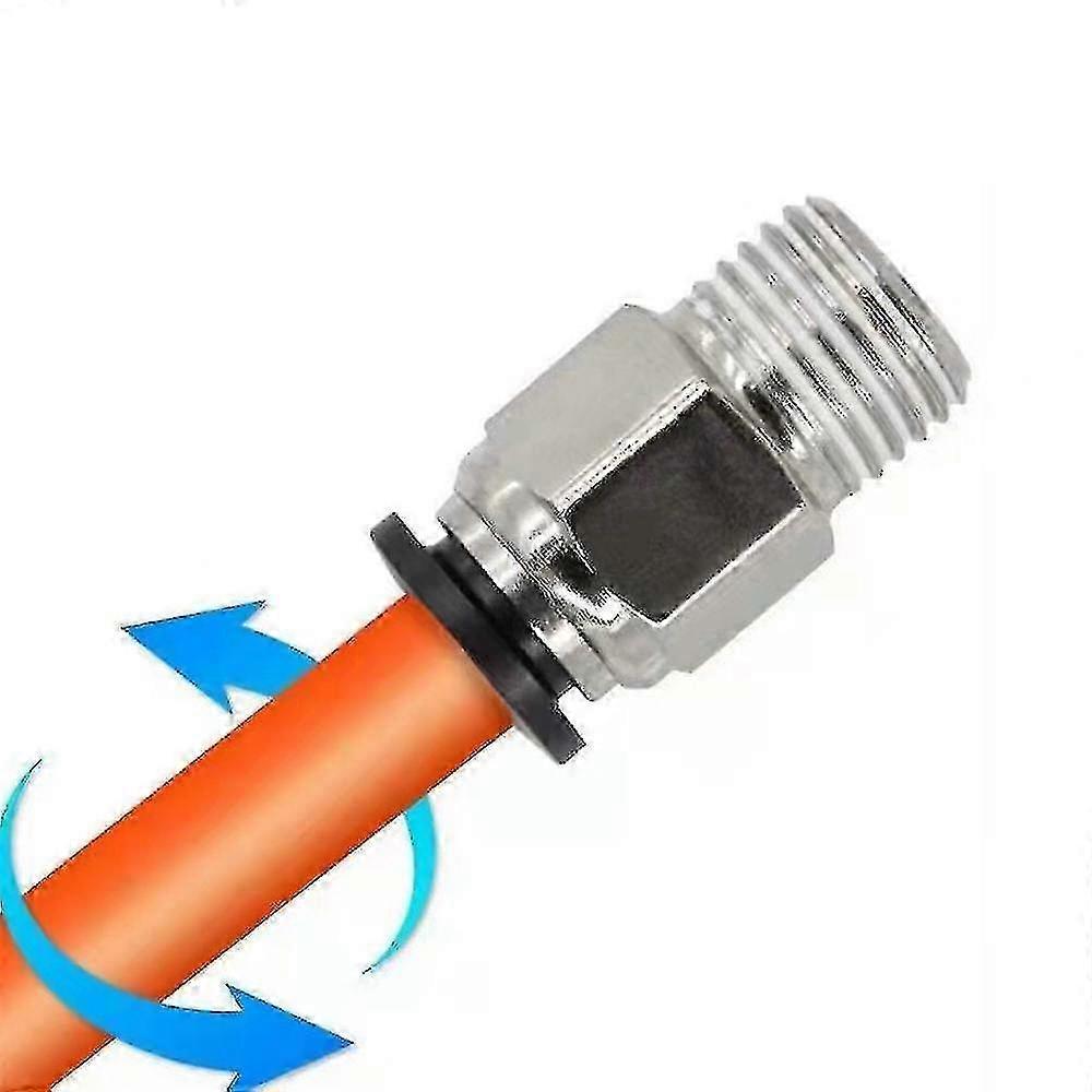 Straight Pneumatic Push-On Quick Connect Fitting M5 Male X 4mm Tube OD Silver, 1 Piece