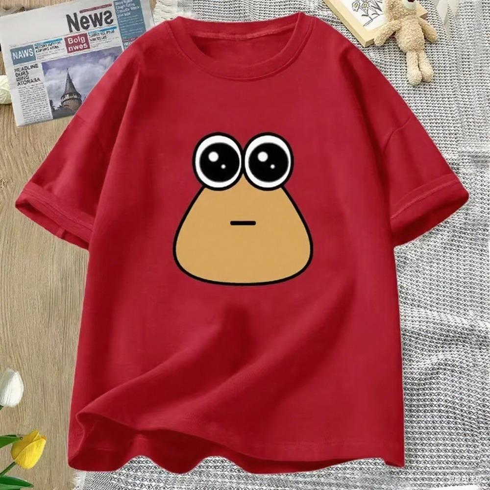 Hungy Pou Uwu Graphic Tees Funny Print Oversized Women Tops T-shirt Clothing Streetwear Short Sleeve Tee Shirt Tops
