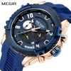 Chronograph Quartz Sport Watch for Men Luxury Waterproof Luminous Wristwatch Silicone Band Clock 24-hour Montre Homme 2200